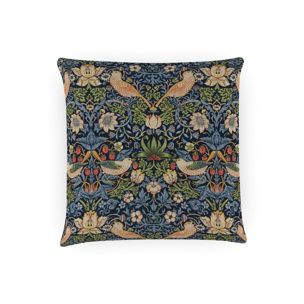 Morris & Co Strawberry Thief Indigo Mineral Cushion