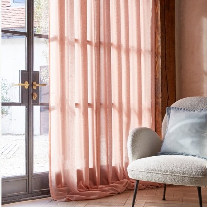 Tranquil Rosebud Voile Curtains