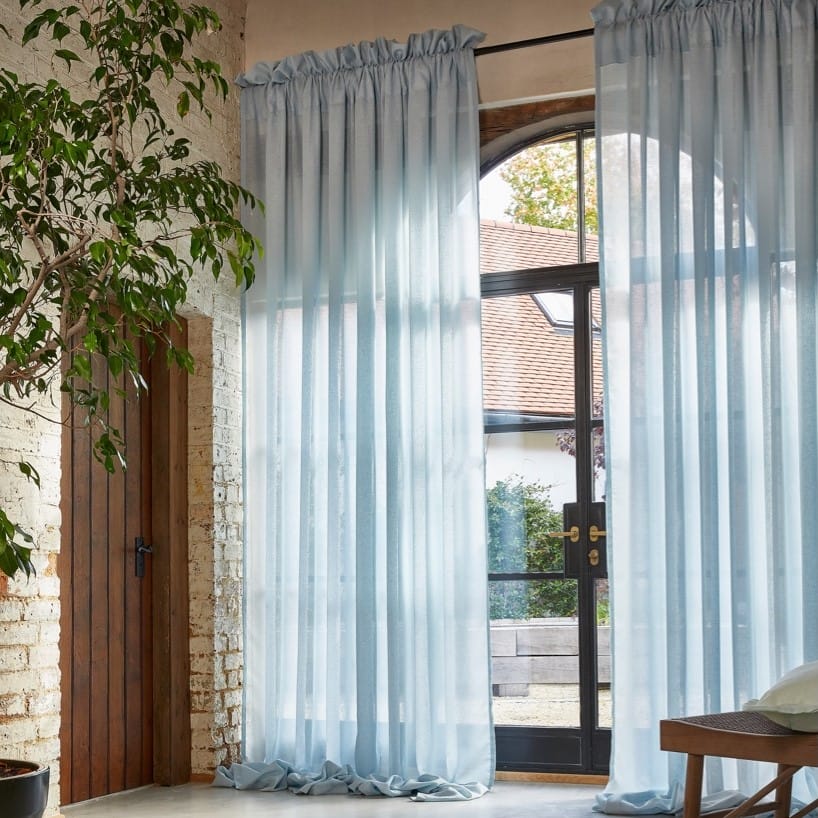 Blue sale voile curtains