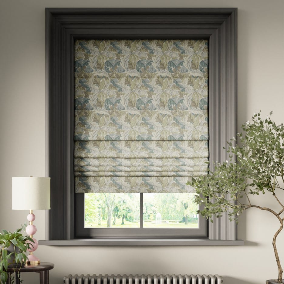 Mini Acanthus Slate Dove Fabric Mini Acanthus Slate Dove Fabric