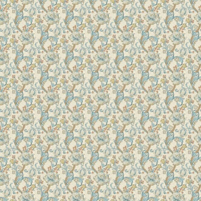 Mini Golden Lily Slate Dove Fabric