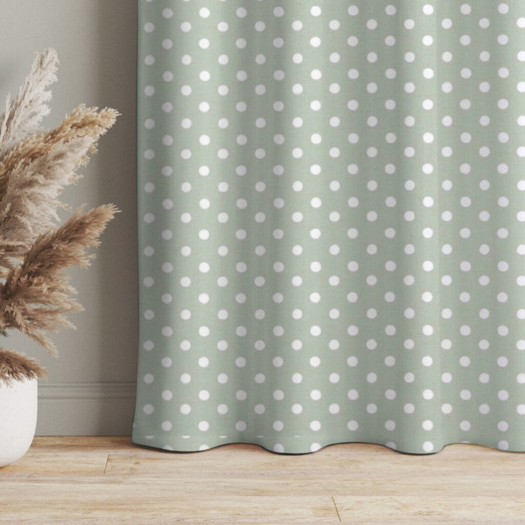 Cath Kidston Button Spot Aloe Curtains