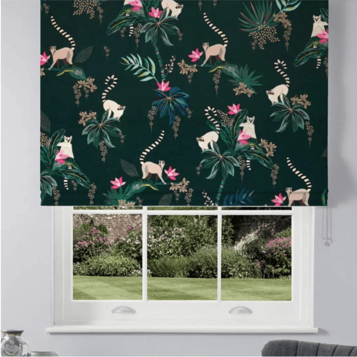 Sara Miller Lemur Velvet Forest Green Roman Blind