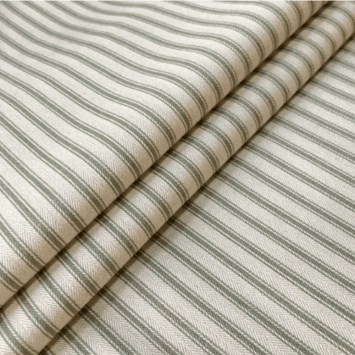 Ian Mankin Skinny Ticking Stripe Sage Roman Blind