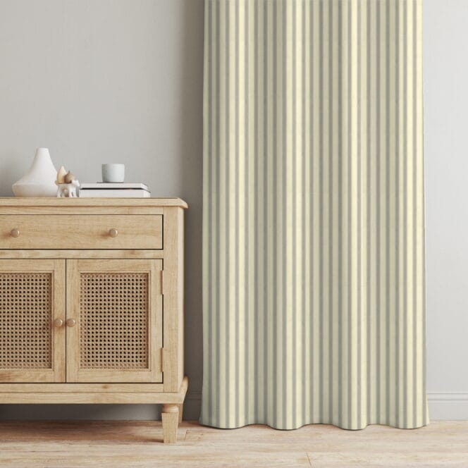 Ian Mankin Thick Ticking Stripe Grey Curtains