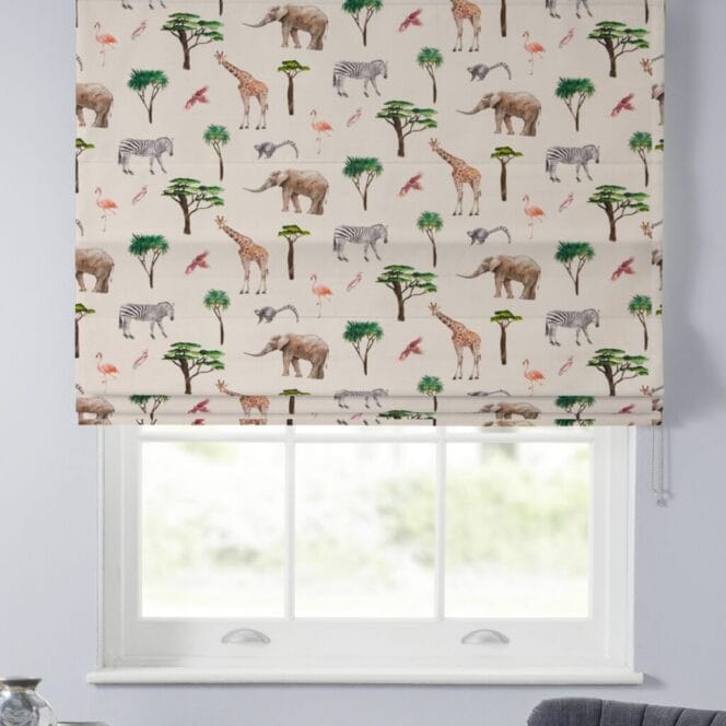 On Safari Jungle Roman Blind