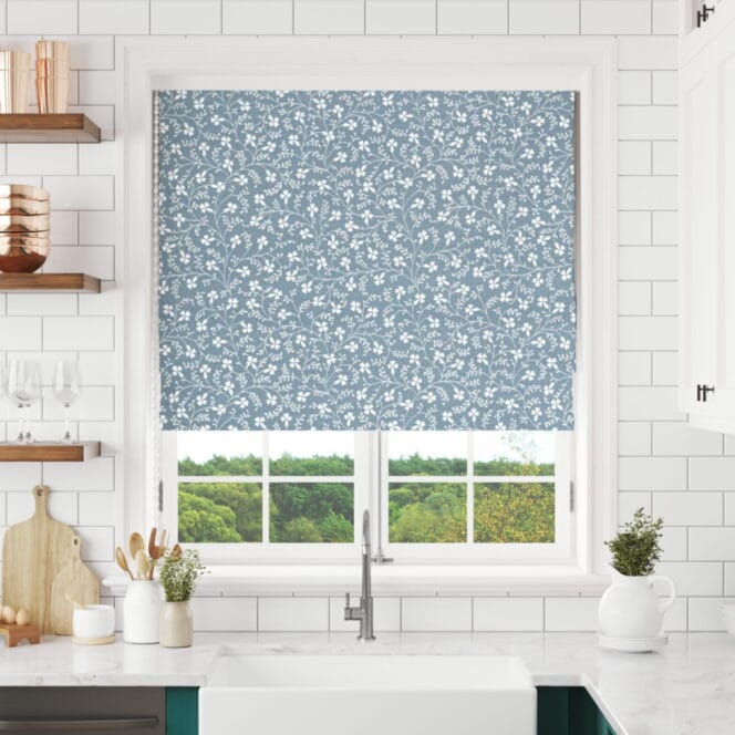 Laura Ashley Campion Pale Newport Blue Roman Blind