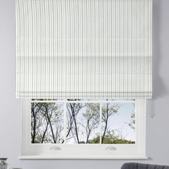 Laura Ashley Candy Stripe Newport Blue Roman Blind