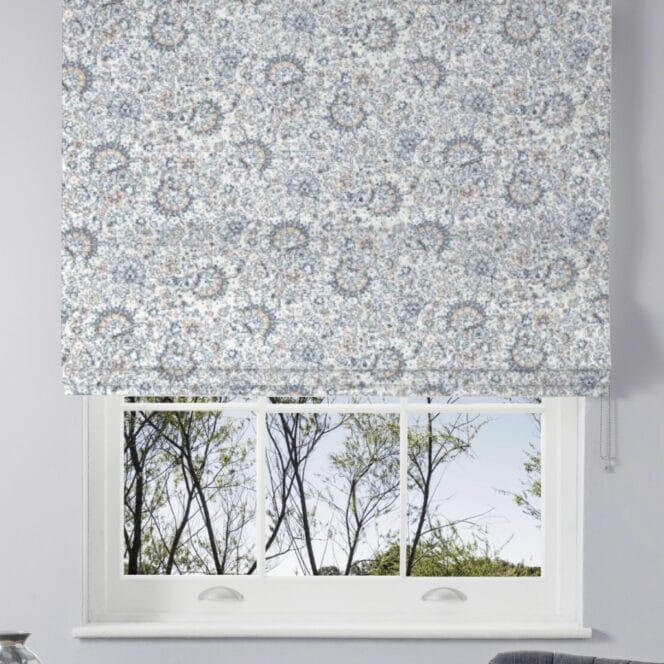 Laura Ashley Painswick Paisley Pale Slate Roman Blind