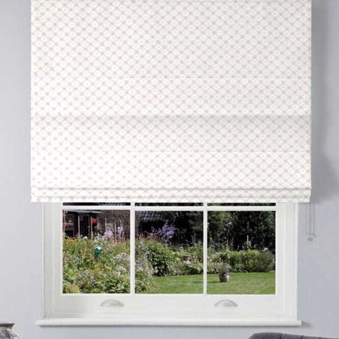 Laura Ashley Wickerwork Coral Pink Roman Blind