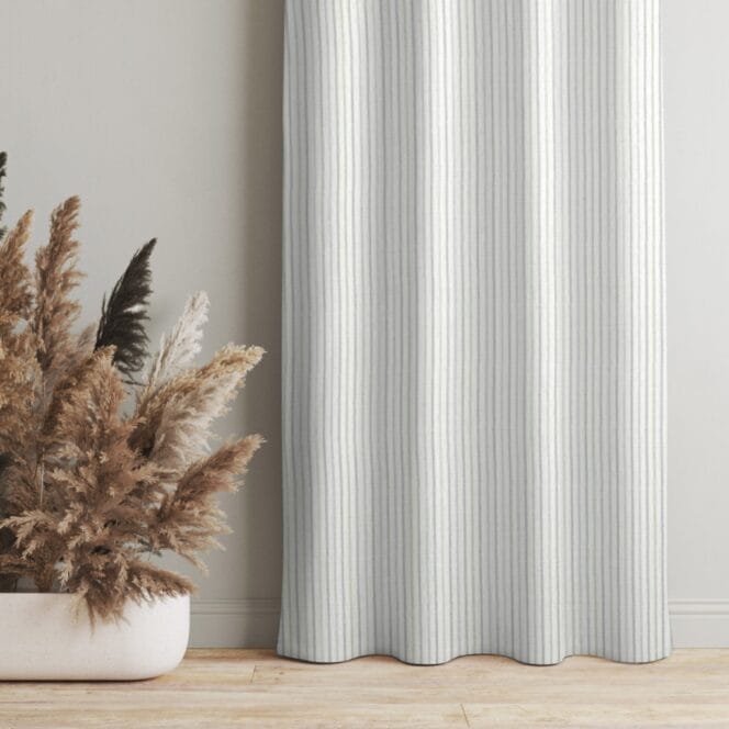 Laura Ashley Candy Stripe Dove Grey Curtains