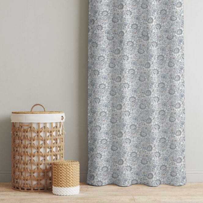 Laura Ashley Painswick Paisley Pale Slate Curtains