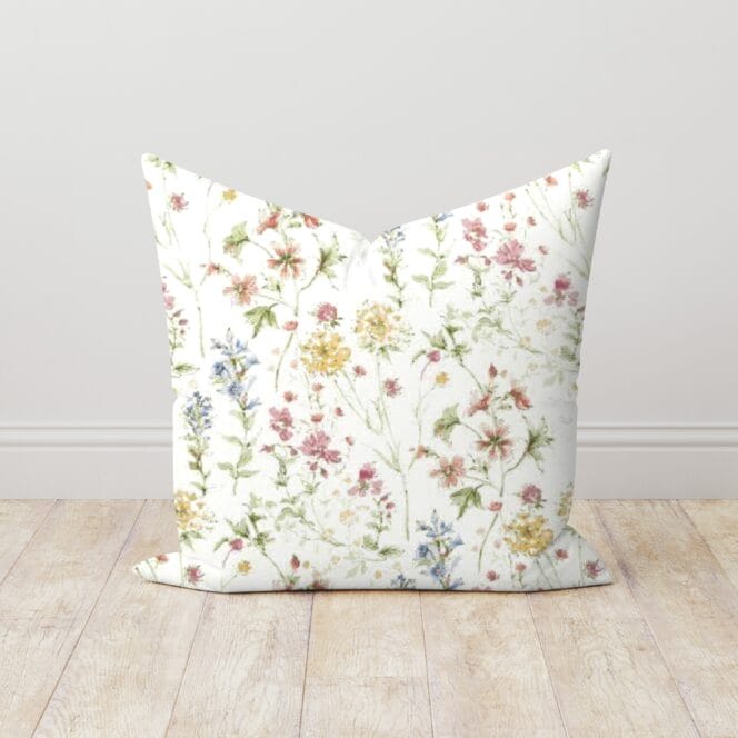 Laura Ashley Wild Meadow Coral Pink Cushion