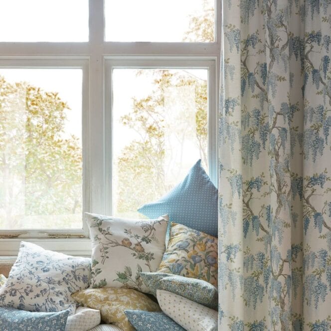 Laura Ashley Wisteria Newport Blue Curtains