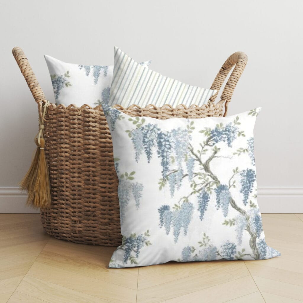 Laura Ashley Wisteria Newport Blue Cushion Sewing House