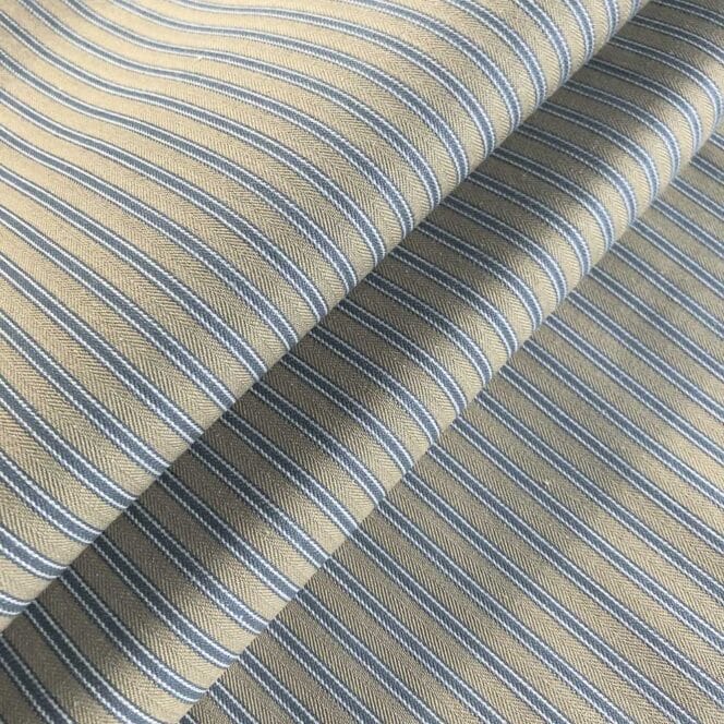 Ian Mankin Skinny Ticking Stripe Antique Iris Roman Blind