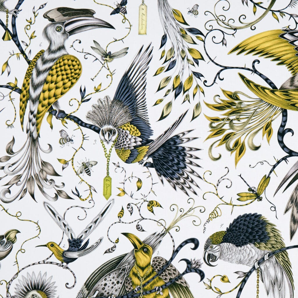 Emma J Shipley Audubon Gold Fabric Emma J Shipley Audubon Gold Fabric