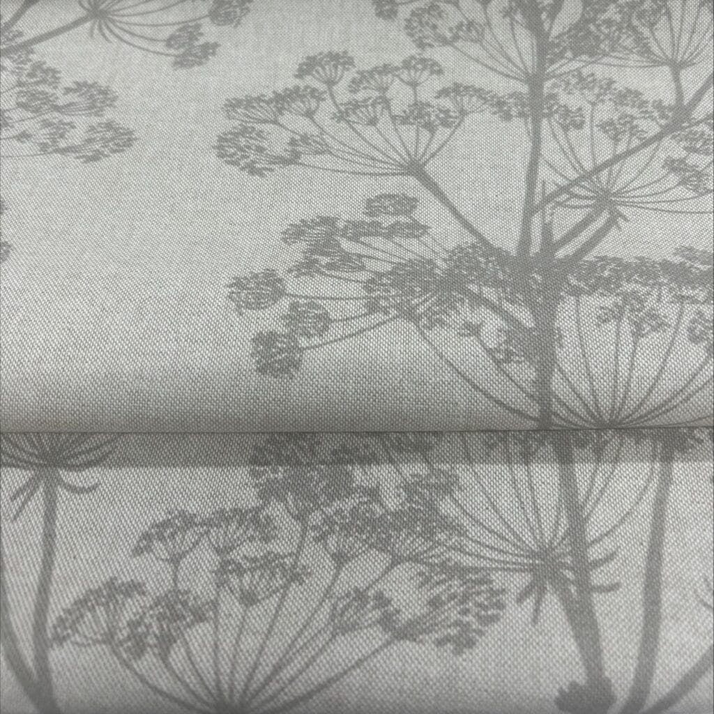 Sewing House Cow Parsley Grey on Natural Fabric Sewing House Cow Parsley Grey on Natural Fabric