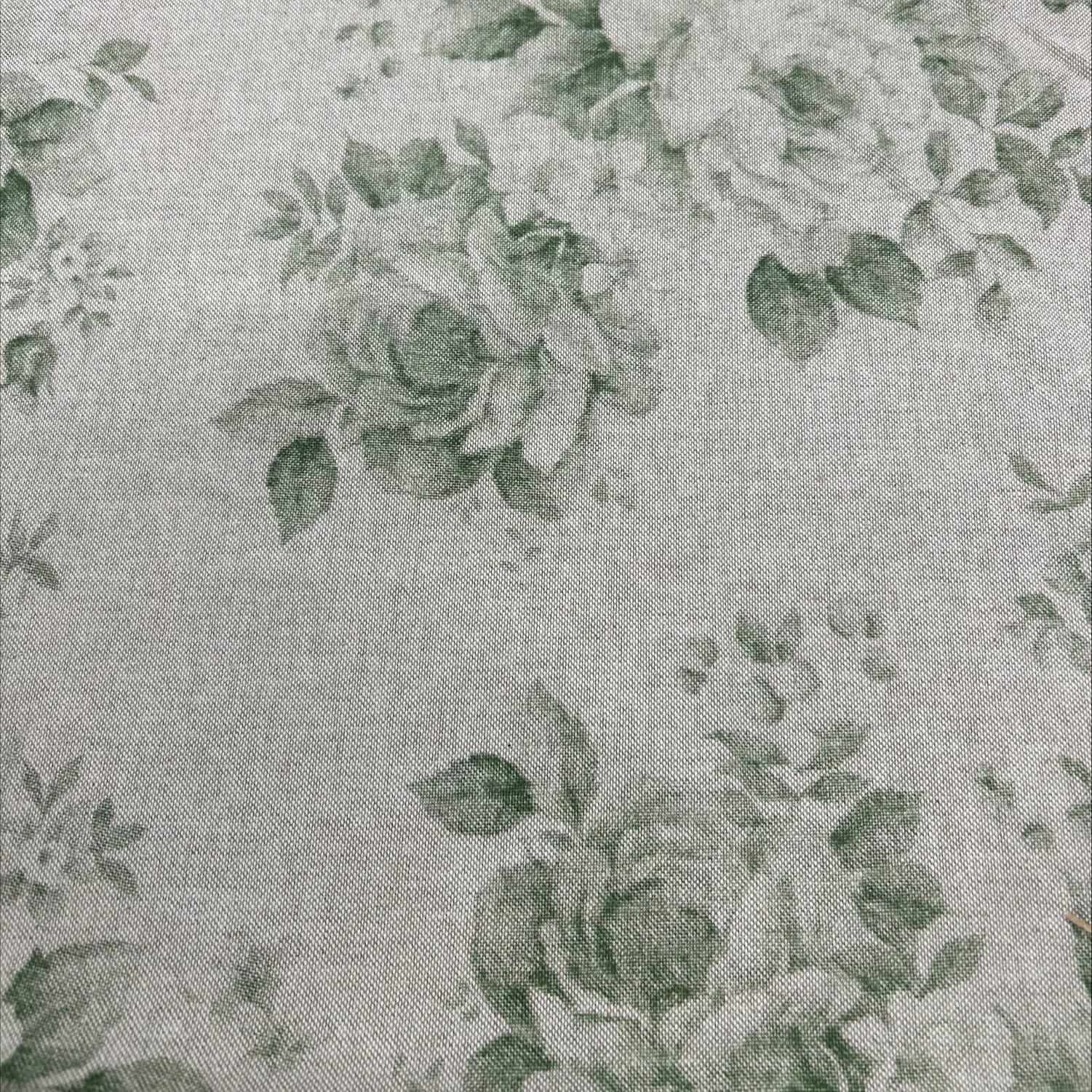 Sewing House Faded Rose Sap Green Fabric Sewing House Faded Rose Sap Green Fabric