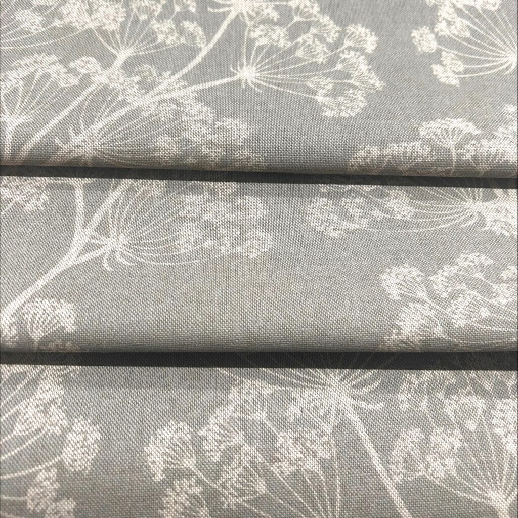 Sewing House Cow Parsley Soft Grey Roman Blind