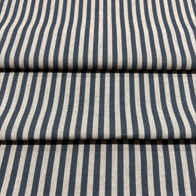 Sewing House Claremont Stripe Indigo Roman Blind Sewing House Claremont Stripe Indigo Roman Blind