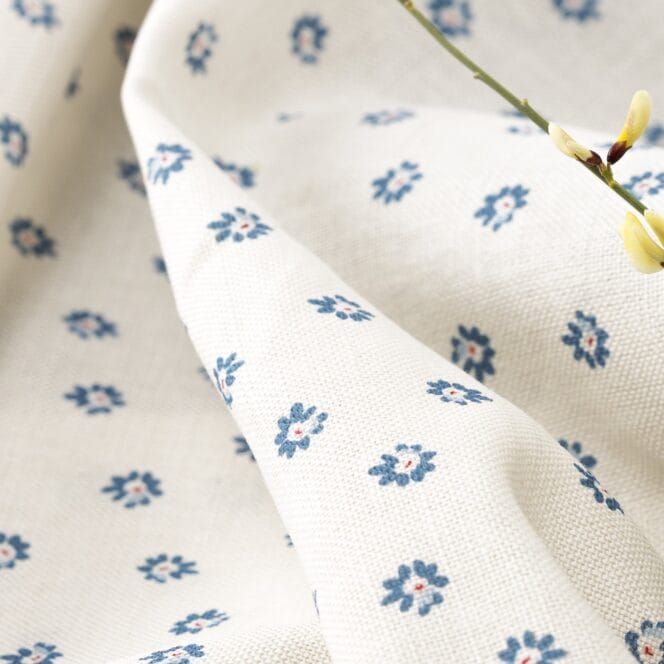 Olive and Daisy Ditsy Fleur Blue Curtains