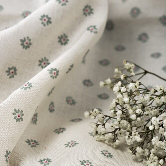 Olive and Daisy Ditsy Fleur Verde Curtains