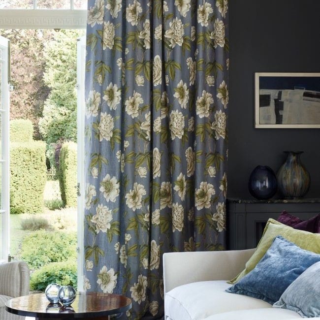 Colefax and Fowler Giselle Navy Curtains