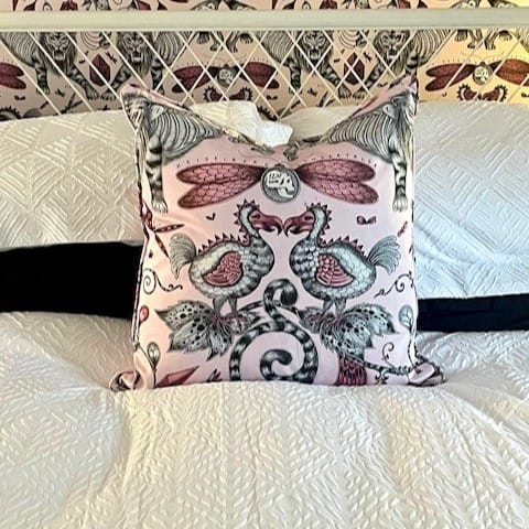 Emma J Shipley Extinct Pink Cushion Emma J Shipley Extinct Pink Cushion
