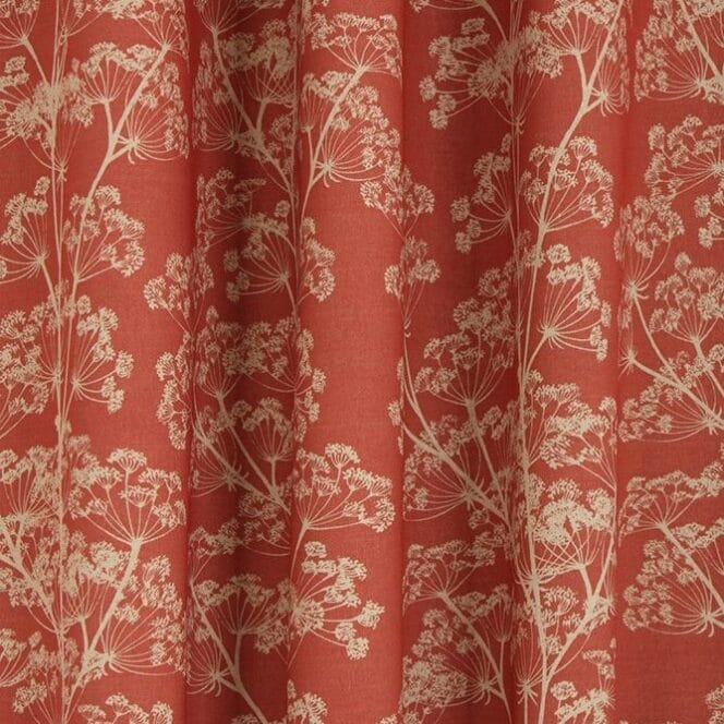 Sewing House Cow Parsley Red Curtains