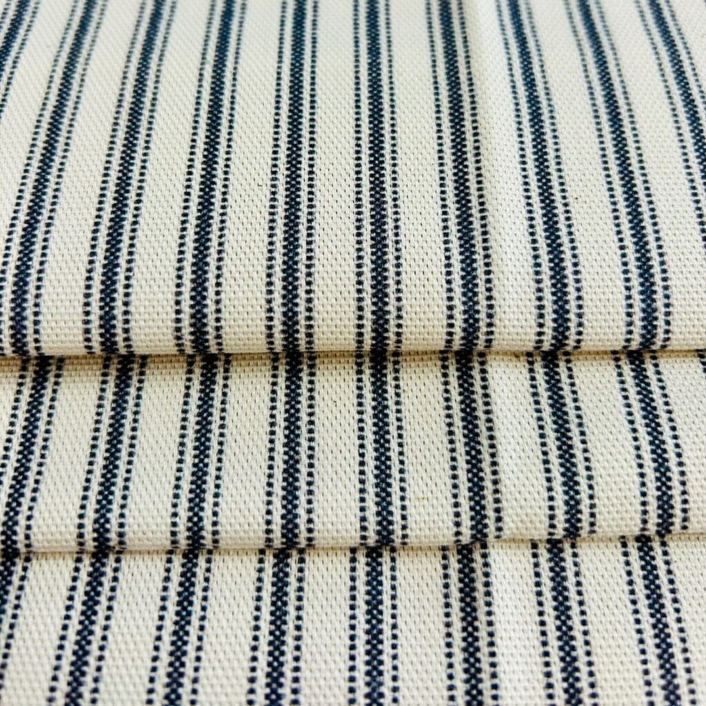 Sewing House Ticking Stripe Dark Navy Roman Blind Sewing House Ticking Stripe Dark Navy Roman Blind