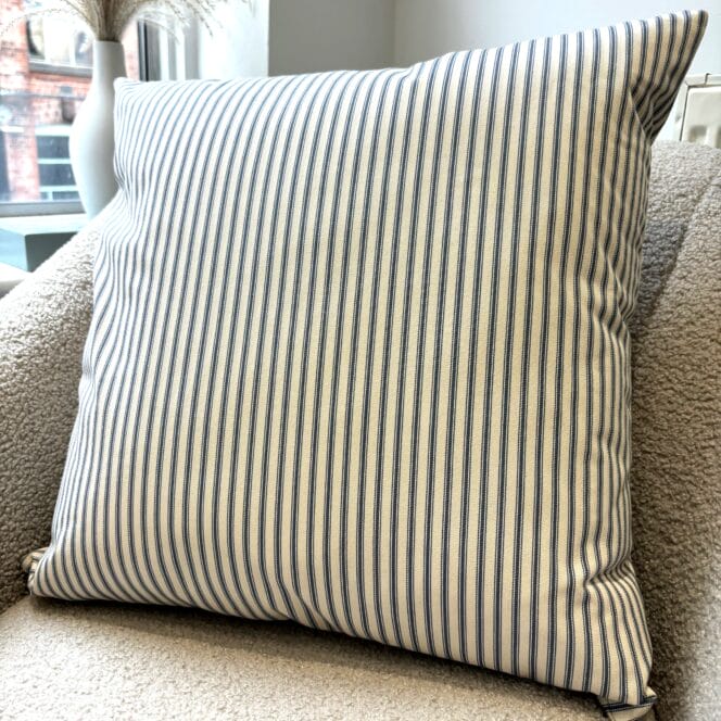 Ian Mankin Skinny Ticking Stripe Airforce Cushion