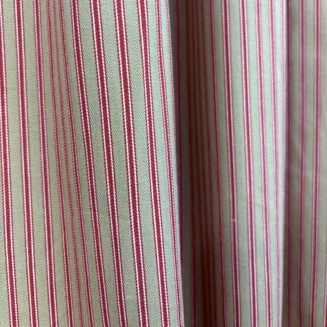 Ian Mankin Skinny Ticking Stripe Antique Peony Curtains