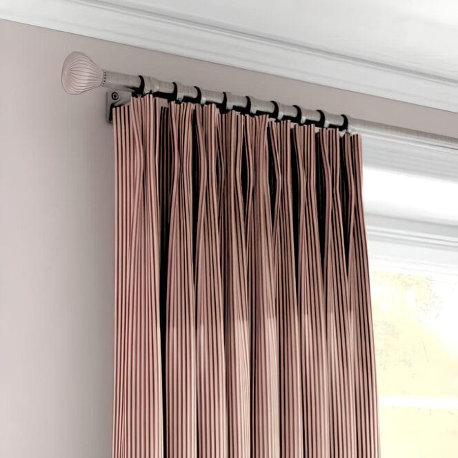 Ian Mankin Skinny Ticking Stripe Peony Curtains