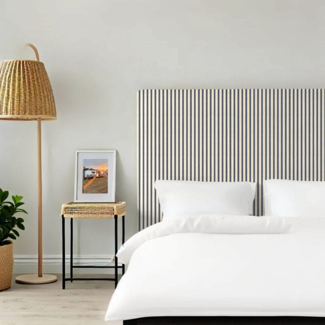 Ian Mankin Ticking Stripe Airforce Headboard