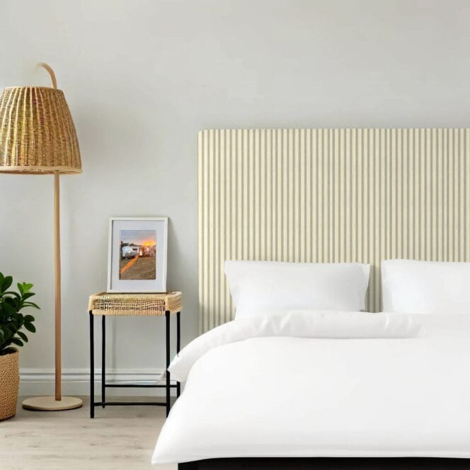 Ian Mankin Ticking Stripe Grey Headboard