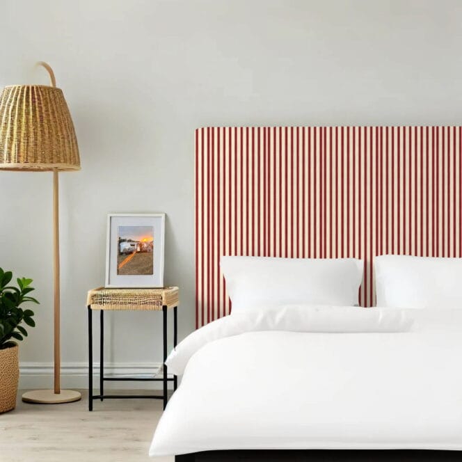 Ian Mankin Ticking Stripe Peony Headboard