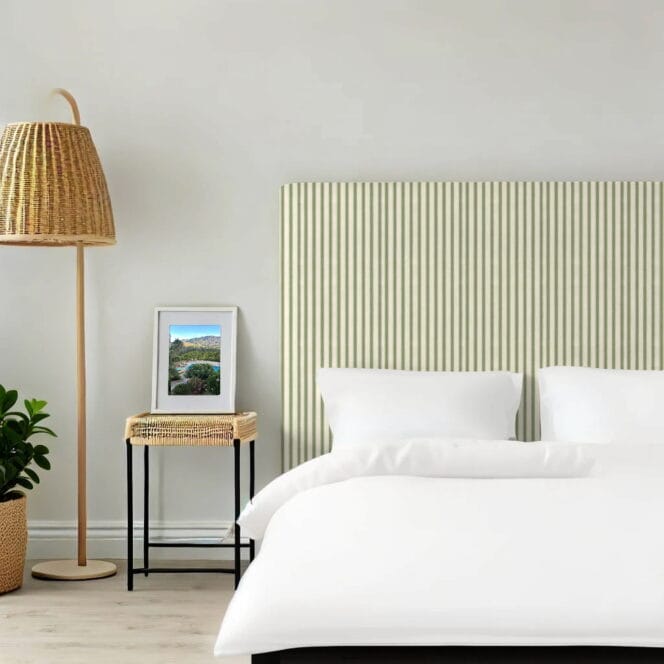 Ian Mankin Ticking Stripe Sage Headboard