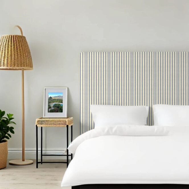 Ian Mankin Ticking Stripe Sky Headboard