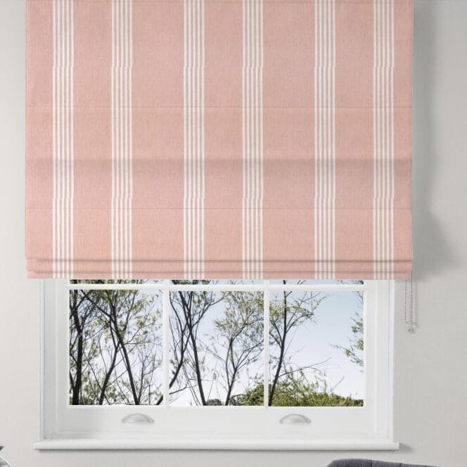 Ian Mankin Canvas Stripe Pink Roman Blind