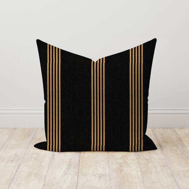 Ian Mankin Canvas Stripe Antique Black Cushion