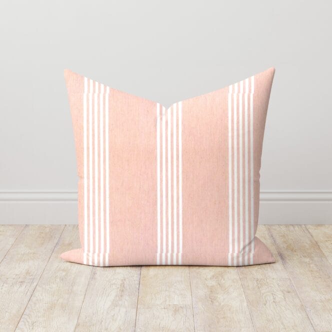 Ian Mankin Canvas Stripe Pink Cushion