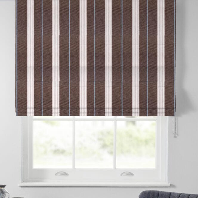 Ian Mankin Gallery Stripe Brown Roman Blind