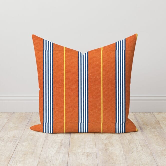 Ian Mankin Gallery Stripe Rust Cushion