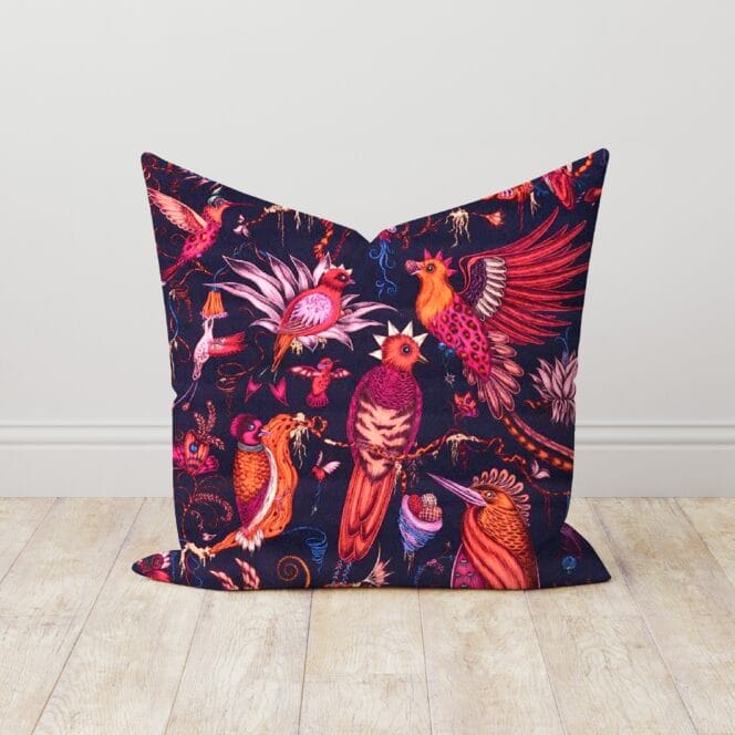 Emma J Shipley Quetzal Velvet Violet Cushion