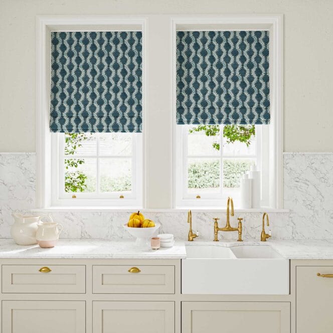 Linwood Helter Skelter Adriatic Roman Blind