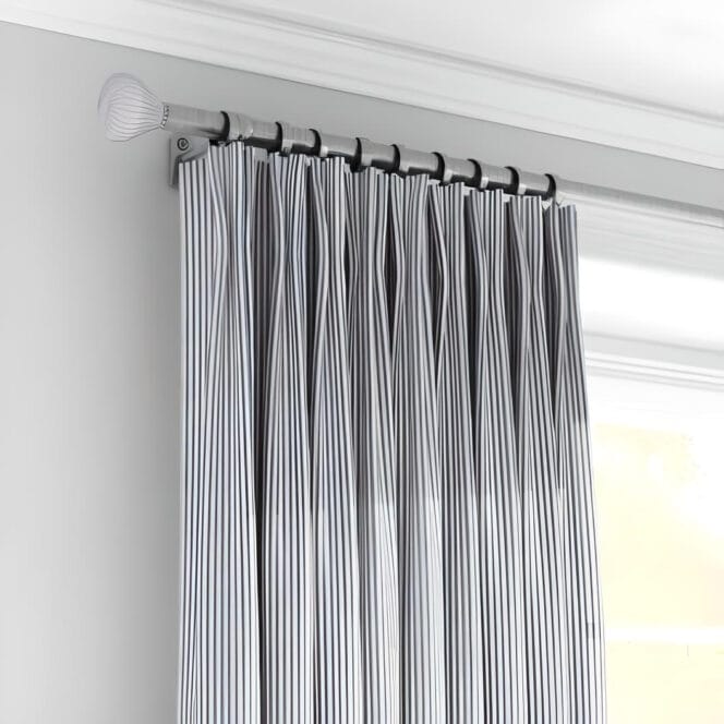 Ian Mankin Skinny Ticking Stripe Indigo Curtains