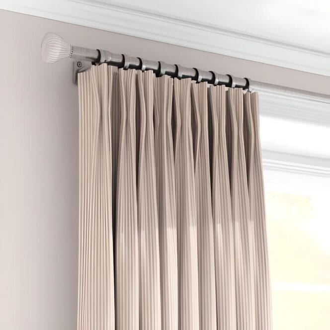Ian Mankin Skinny Ticking Stripe Pink Curtains