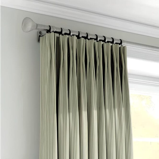 Ian Mankin Skinny Ticking Stripe Sage Curtains