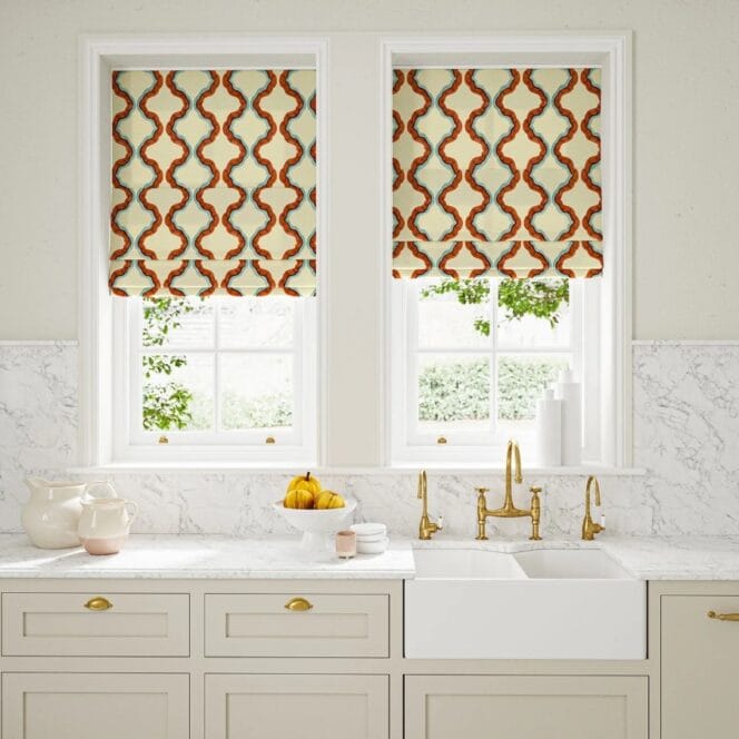 Linwood Ruffled Cortona Roman Blind